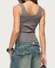 Edikted Edikted Beaded Fringe Ribbed Tank Top in Dark/Gray, Women's at Urban Outfitters - 4