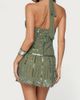 Edikted Edikted Bekka Beaded Mesh Halter Mini Dress in Green, Women's at Urban Outfitters - 4