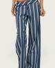 Edikted Edikted Belt Striped Low Rise Baggy Jeans in Blue/And/White, Women's at Urban Outfitters - 1