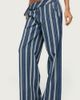 Edikted Edikted Belt Striped Low Rise Baggy Jeans in Blue/And/White, Women's at Urban Outfitters - 3