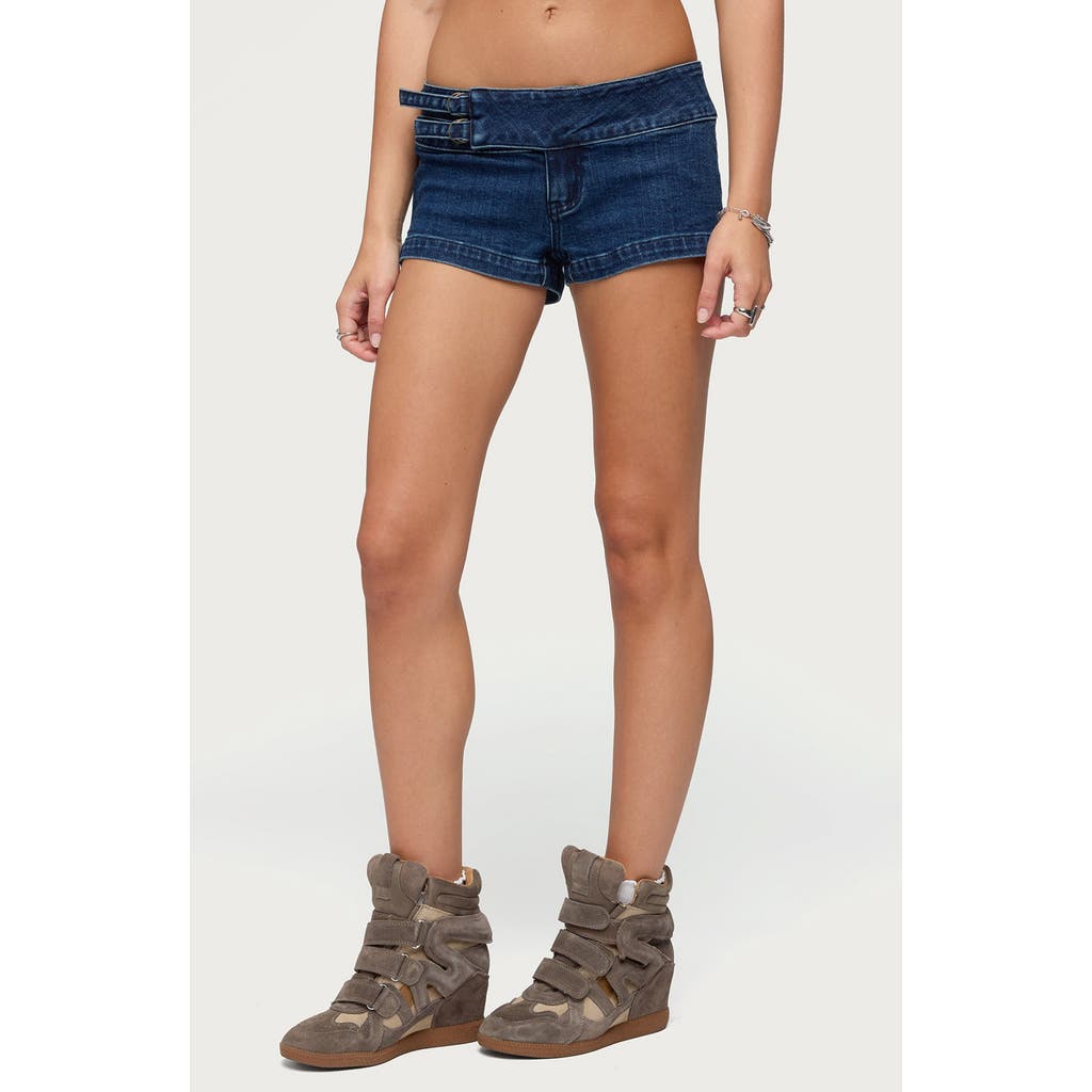 EDIKTED EDIKTED Belted Low Rise Denim Shorts