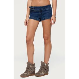 EDIKTED EDIKTED Belted Low Rise Denim Shorts