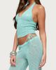 Edikted Edikted Bena Textured Knit Halter Top in Turquoise, Women's at Urban Outfitters - 4