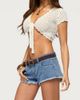 Edikted Edikted Benya Crochet Tie Front Top in Cream, Women's at Urban Outfitters - 4