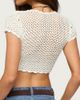 Edikted Edikted Benya Crochet Tie Front Top in Cream, Women's at Urban Outfitters - 5