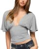 Edikted Edikted Betee Flutter Plunge Neck Top - 1