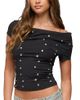 Edikted Edikted Bijou Metal Snap Cowl Neck Top - 1