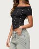 Edikted Edikted Bijou Metal Snap Cowl Neck Top in Black, Women's at Urban Outfitters - 4