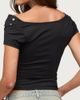 Edikted Edikted Bijou Metal Snap Cowl Neck Top in Black, Women's at Urban Outfitters - 5