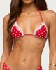 Edikted Edikted Bina Lacey Polka Dot Bikini Top in Red/And/White, Women's at Urban Outfitters - 1