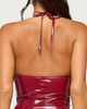 Edikted Edikted Birch Vinyl Halter Top in Burgundy, Women's at Urban Outfitters - 5
