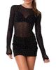 EDIKTED EDIKTED Bling Rhinestone Sheer Mesh Bodysuit - 1