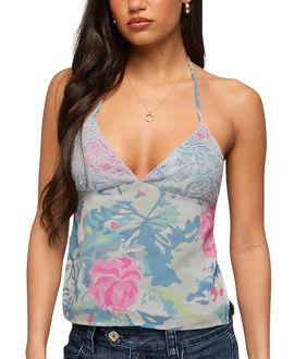 Edikted Edikted Bloomey Printed Backless Halter Top