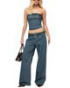Edikted Edikted Braidey Strapless Denim Top - 5