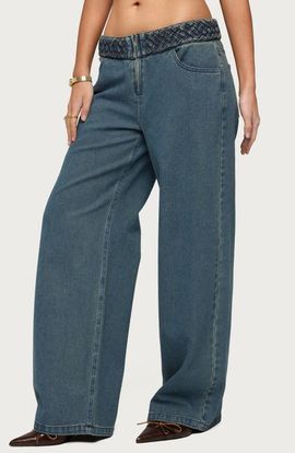 EDIKTED EDIKTED Braidey Wide Leg Jeans