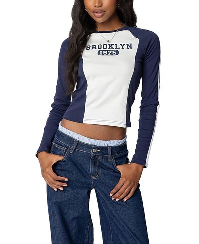 Edikted Edikted Brooklyn Raglan Long Sleeve T Shirt