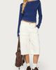 Edikted Edikted Brooklynn Boat Neck Long Sleeve Top in Navy, Women's at Urban Outfitters - 2