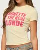 Edikted Edikted Brunette T Shirt Top in Light/Yellow, Women's at Urban Outfitters - 3