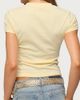 Edikted Edikted Brunette T Shirt Top in Light/Yellow, Women's at Urban Outfitters - 5