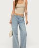 Edikted Edikted Buckled Low Rise Baggy Jeans in Light/Blue/Washed, Women's at Urban Outfitters - 1