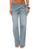 Edikted Edikted Button Foldover Low Rise Baggy Jeans - 1