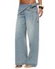 Edikted Edikted Button Foldover Low Rise Baggy Jeans - 4