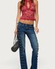 Edikted Edikted Button Loop Low Rise Bootcut Jeans in Blue/Washed, Women's at Urban Outfitters - 2