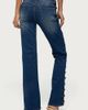 Edikted Edikted Button Loop Low Rise Bootcut Jeans in Blue/Washed, Women's at Urban Outfitters - 5