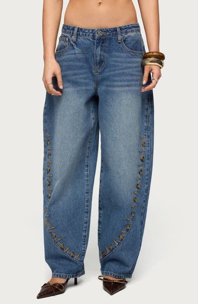 EDIKTED EDIKTED Button Stitch Barrel Leg Jeans