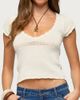 Edikted Edikted Caelyn Knit V Neck Top in Cream, Women's at Urban Outfitters - 1