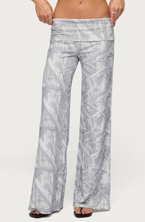 EDIKTED EDIKTED Cammy Camo Wide Leg Foldover Pants