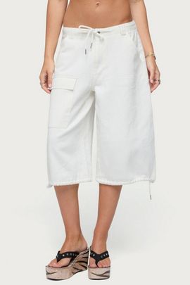 Edikted Edikted Cargo Bermuda Shorts in White, Women's at Urban Outfitters