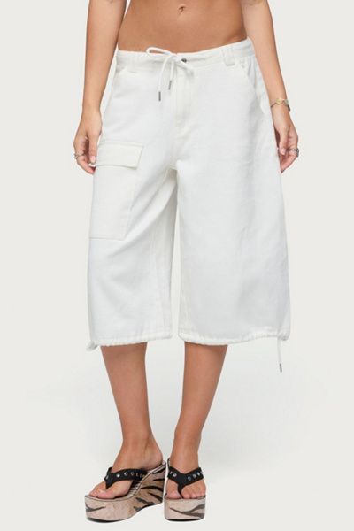 Edikted Edikted Cargo Bermuda Shorts in White, Women's at Urban Outfitters