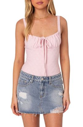 EDIKTED EDIKTED Carol Eyelet Sleeveless Bodysuit