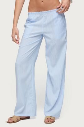 Edikted Edikted Cersei Striped Low Rise Pants in Light/Blue, Women's at Urban Outfitters