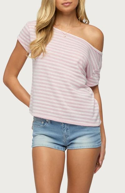 EDIKTED EDIKTED Chanelle Stripe One-Shoulder Top