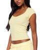 Edikted Edikted Chari Ribbed Scoop Neck T Shirt - 4