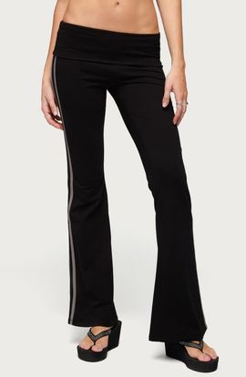 EDIKTED EDIKTED Charly Stripe Foldover Flare Pants