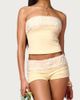 Edikted Edikted Chic Barbie Sequin Foldover Shorts in Light/Yellow, Women's at Urban Outfitters - 1