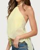 Edikted Edikted Chiffon Split Open Back Halter Top in Light/Yellow, Women's at Urban Outfitters - 3