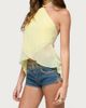 Edikted Edikted Chiffon Split Open Back Halter Top in Light/Yellow, Women's at Urban Outfitters - 4
