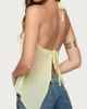 Edikted Edikted Chiffon Split Open Back Halter Top in Light/Yellow, Women's at Urban Outfitters - 5