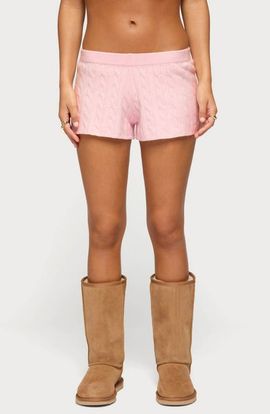 EDIKTED EDIKTED Coralee Low Rise Cable Knit Shorts