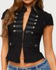 Edikted Edikted Cordi Napoleon Hook & Eye Top in Black, Women's at Urban Outfitters - 1