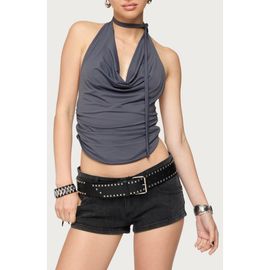 EDIKTED EDIKTED Cowl Neck Crop Top & Scarf Set