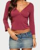 EDIKTED EDIKTED Crossover V-Neck Three-Quarter Sleeve Top - 1
