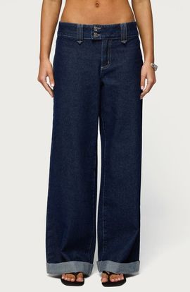 EDIKTED EDIKTED Cuffed Wide Leg Jeans