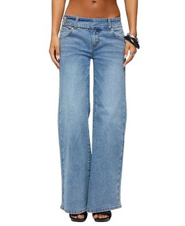 Edikted Edikted Dale Low Rise Straight Leg Stretchy Jeans
