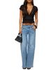 Edikted Edikted Dale Low Rise Straight Leg Stretchy Jeans - 5