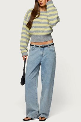 Edikted Edikted Dalina Washed Low Rise Baggy Jeans in Light/Blue, Women's at Urban Outfitters